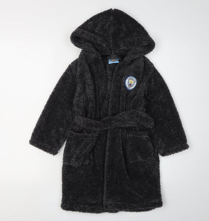 Manchester City Boys Black Robe, Hooded 4-5Y Polyester