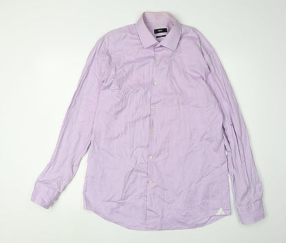 Mens UK Collar Size 16 HUGO BOSS Smart Purple  Dress Shirt