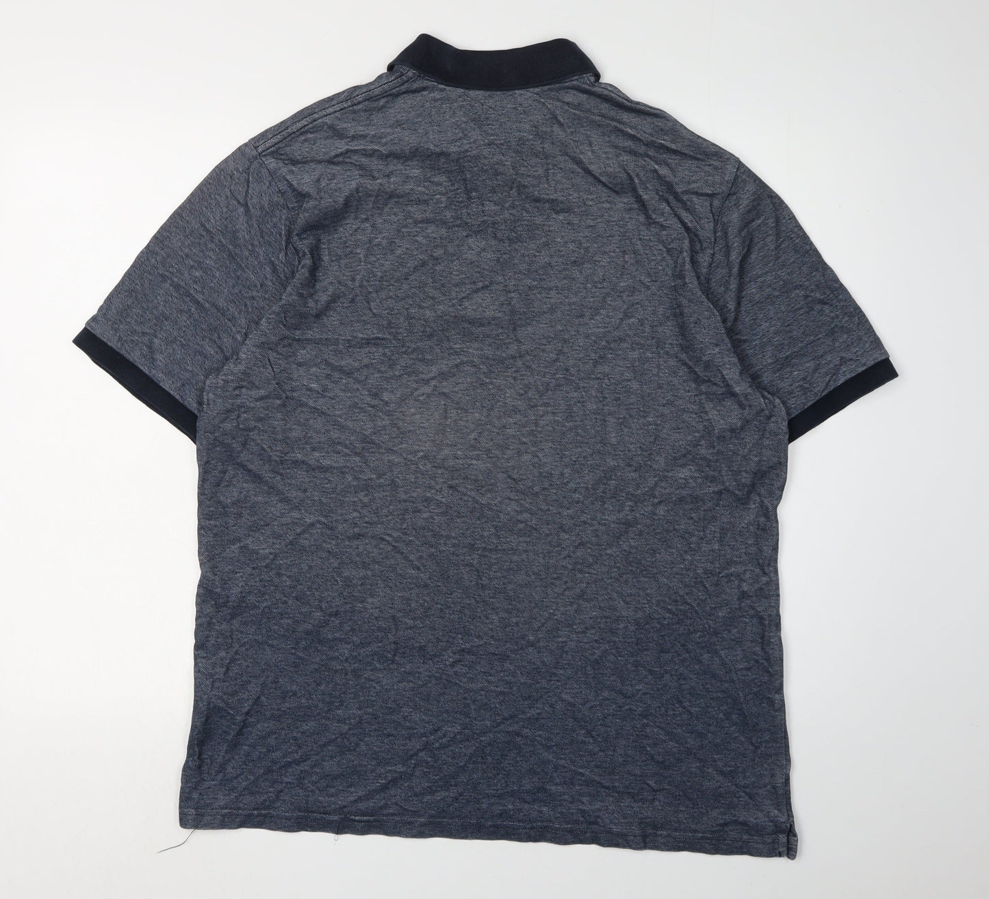 Marks and Spencer Men's Grey Polo, Medium, Short Sleeve