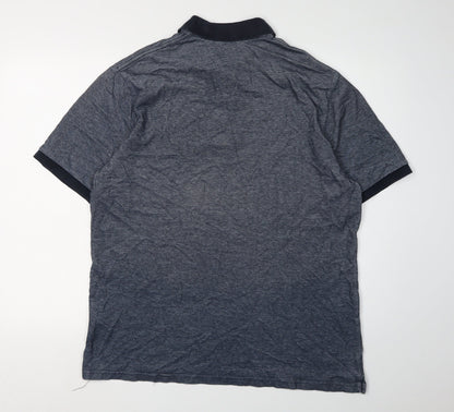 Marks and Spencer Men's Grey Polo, Medium, Short Sleeve