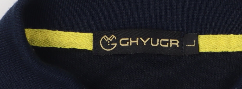 GHYUGR Men's Blue Polo, Size L