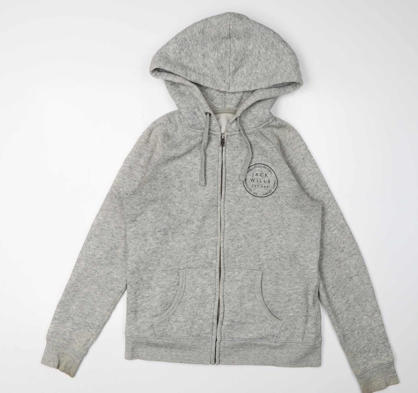 Womens UK Size 12 Jack Wills Grey Full Zip Hoodie