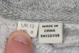 Womens UK Size 12 Jack Wills Grey Full Zip Hoodie