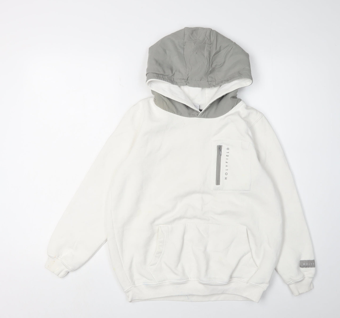 Holyfield Boys White Pullover Hoodie, Size S, Casual Style