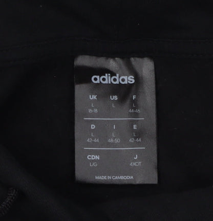 Adidas Black Hoodie, Unisex Large, Sports Casual