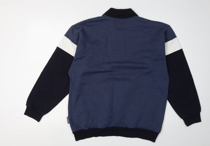 Tricomer Men's Blue Nautical Long Sleeve Polo L