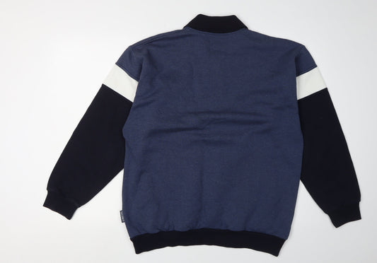 Tricomer Men's Blue Nautical Long Sleeve Polo L