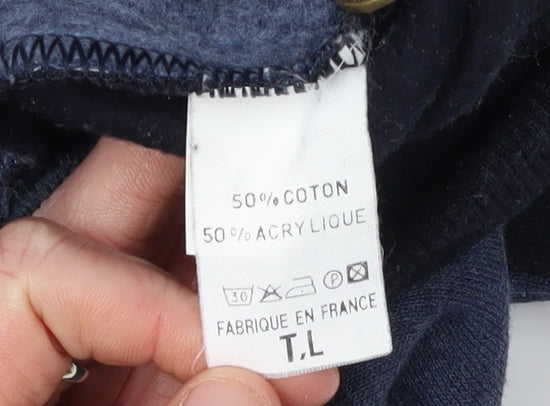 Tricomer Men's Blue Nautical Long Sleeve Polo L