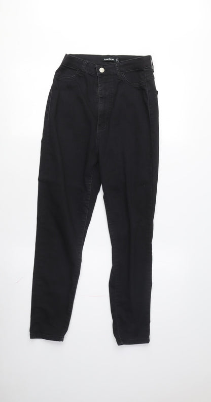 Womens UK Size S Boohoo Regular Fit Skinny Black Jeans