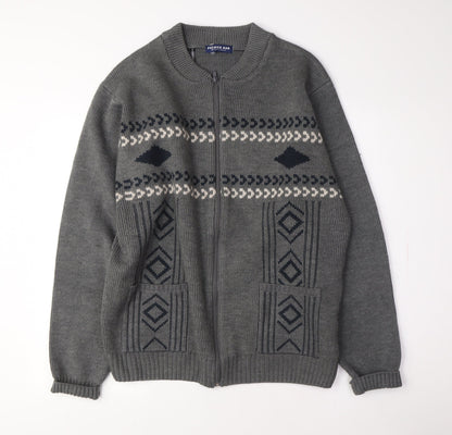 Premier Man Grey Full Zip XL Knit Jumper for Men