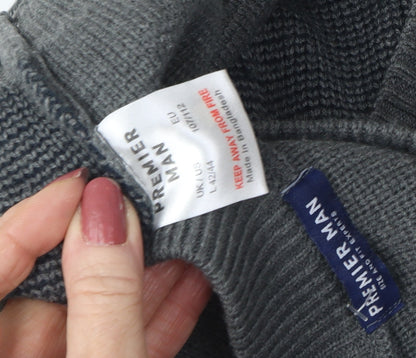 Premier Man Grey Full Zip XL Knit Jumper for Men