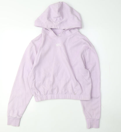 H&M Women's Purple S Pullover Hoodie with Logo