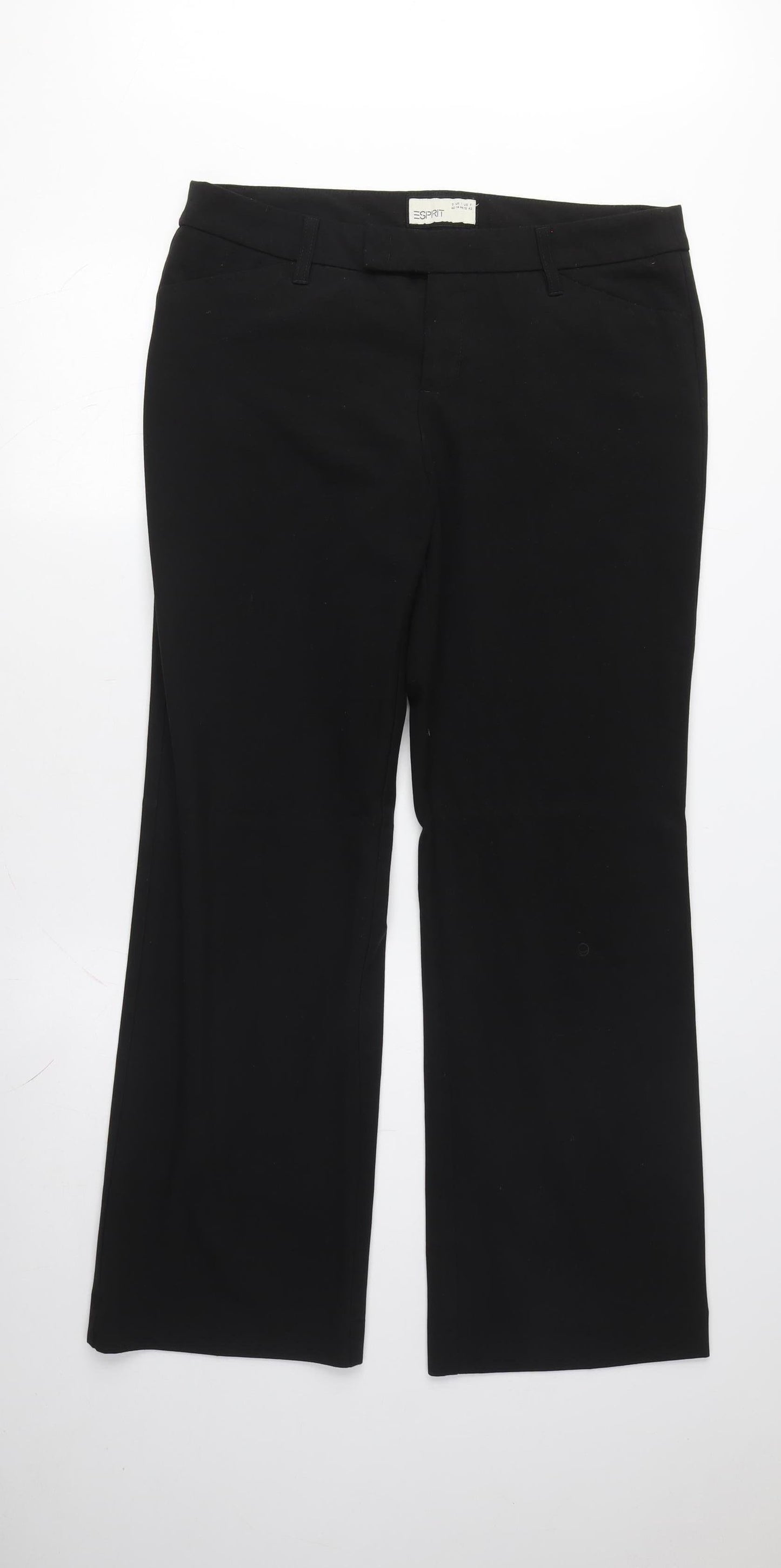 Womens UK Size L Esprit Regular Fit Dress Pants Black Trousers