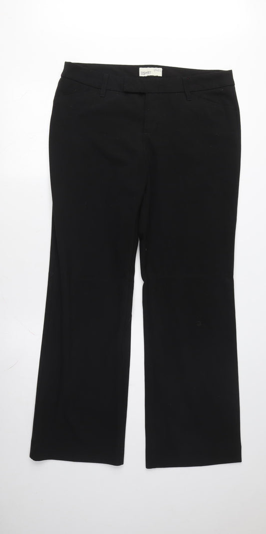 Womens UK Size L Esprit Regular Fit Dress Pants Black Trousers