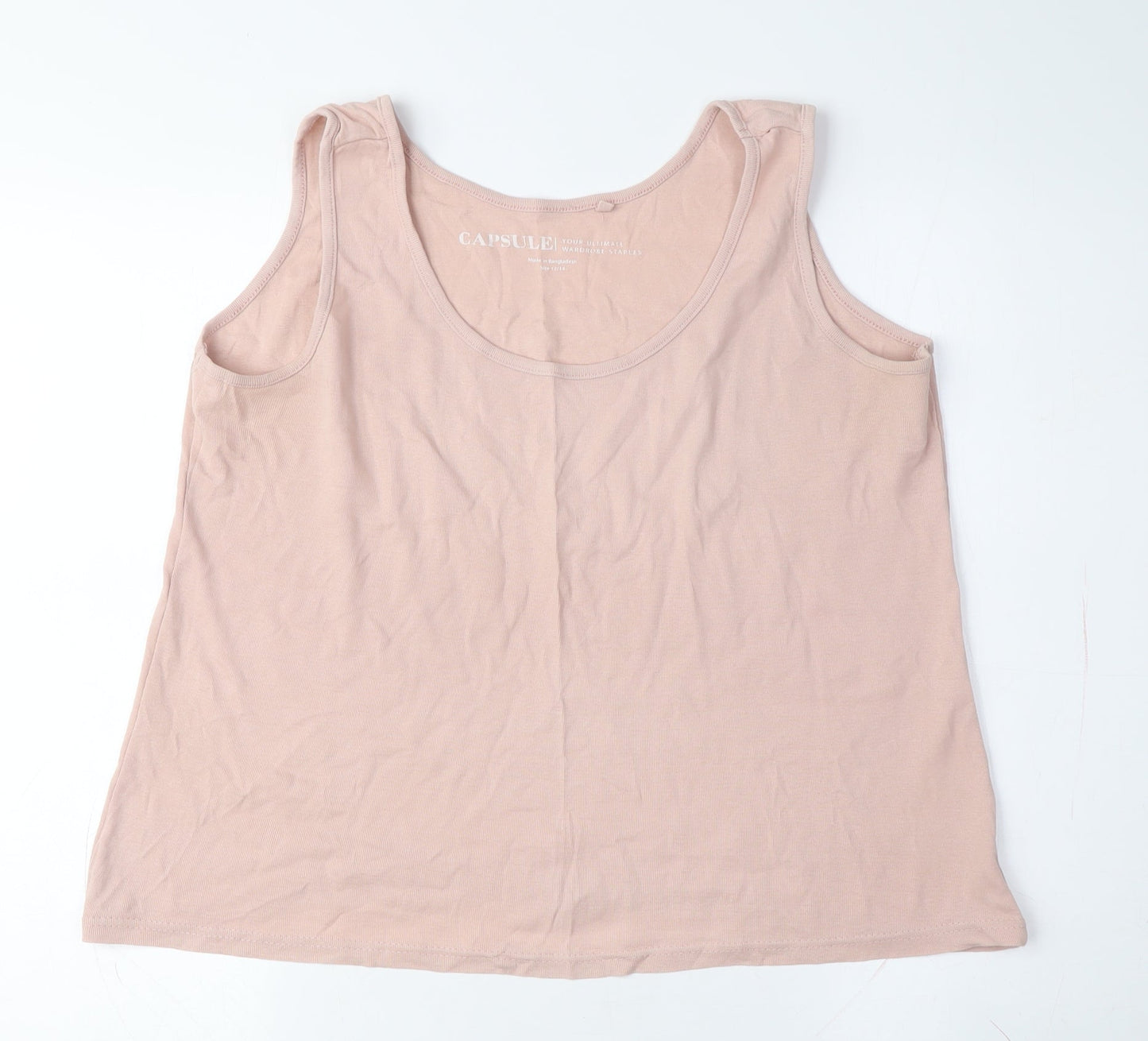 Capsule Women's Pink Cotton Tank Top Size L