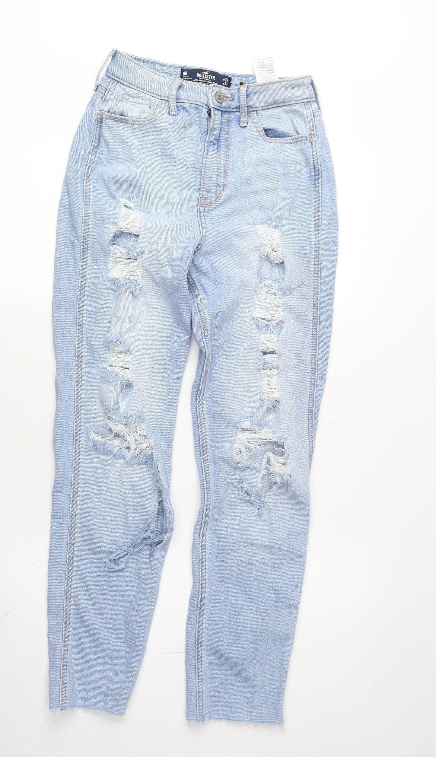 Hollister Womens Distressed Blue Straight Jeans Size 24