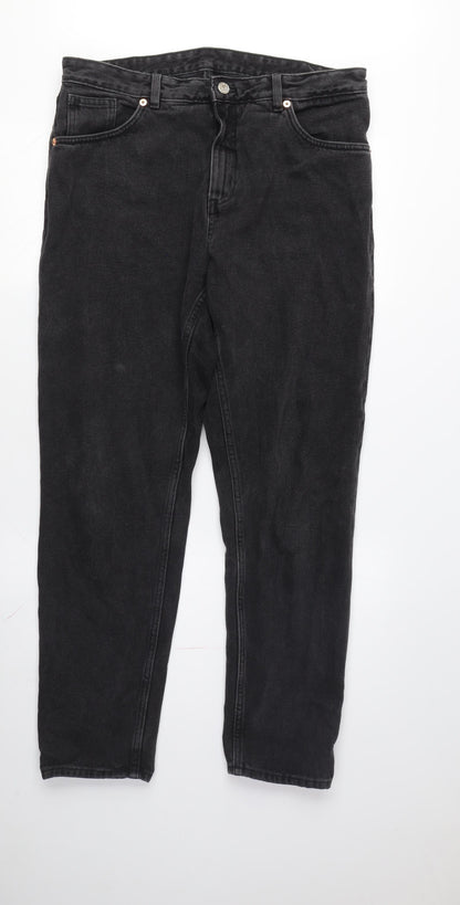 Black Men's Regular Fit Straight Jeans Size 33