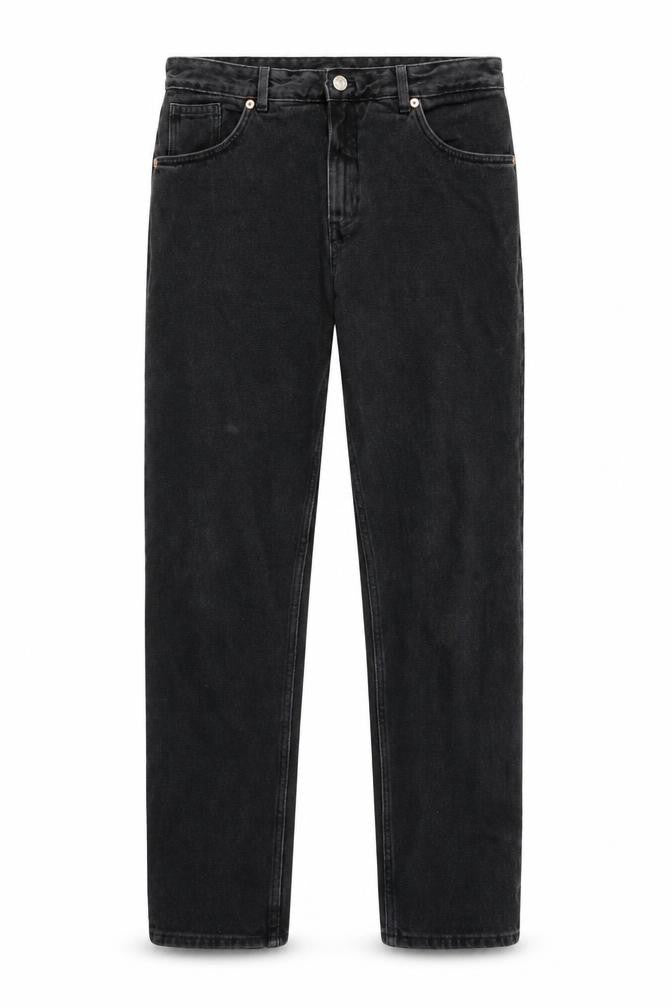 Mens UK Size 33 Vintage Regular Fit Straight Black Jeans