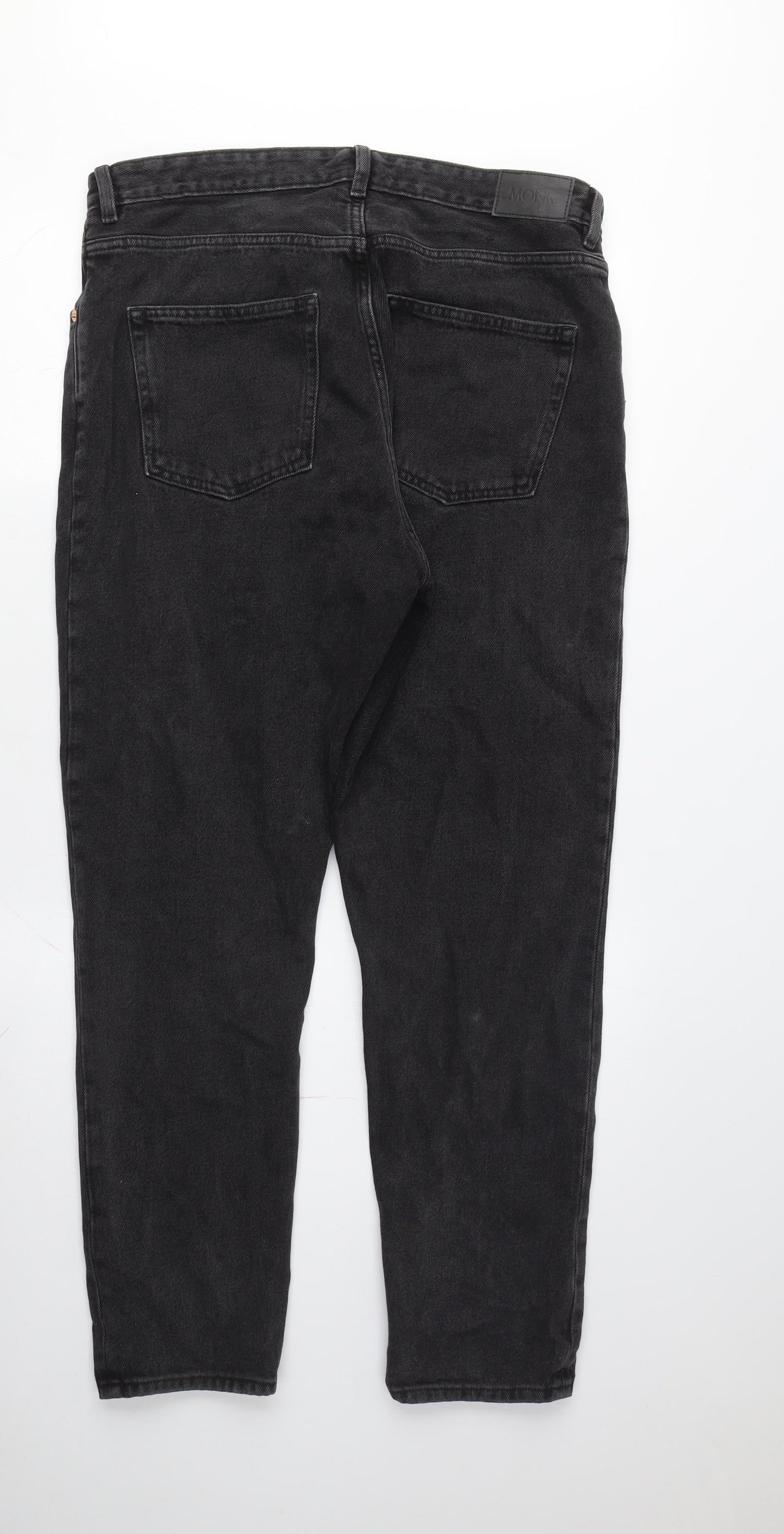 Black Men's Regular Fit Straight Jeans Size 33