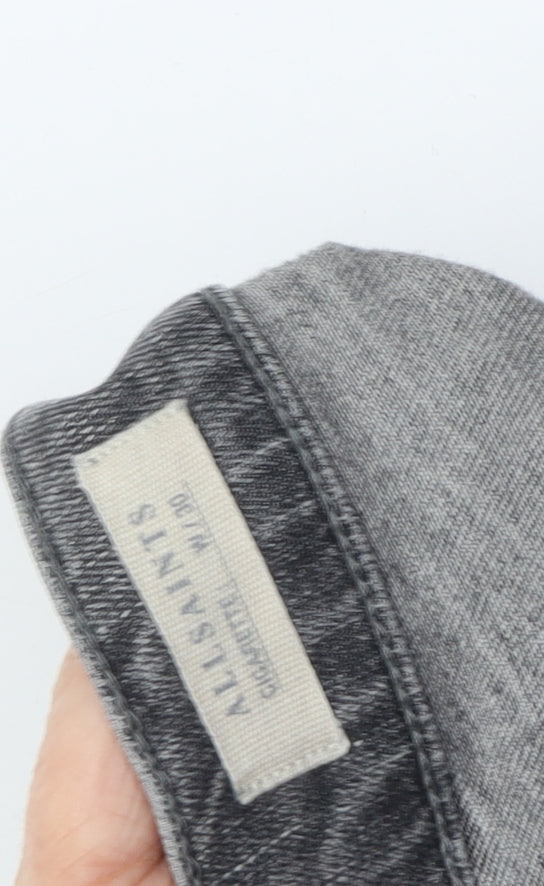 AllSaints Men's Grey Skinny Jeans, Size 28, Distressed