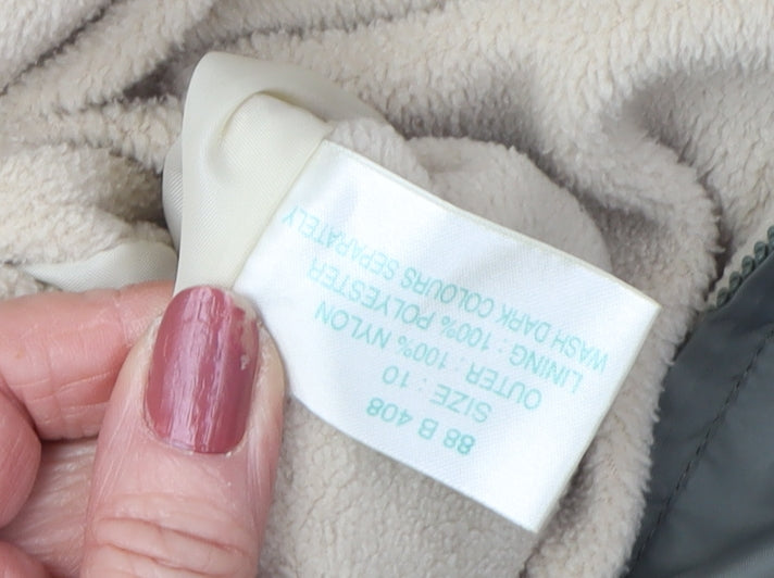 Womens UK Size 10 CONTEXT Green Windbreaker Coat