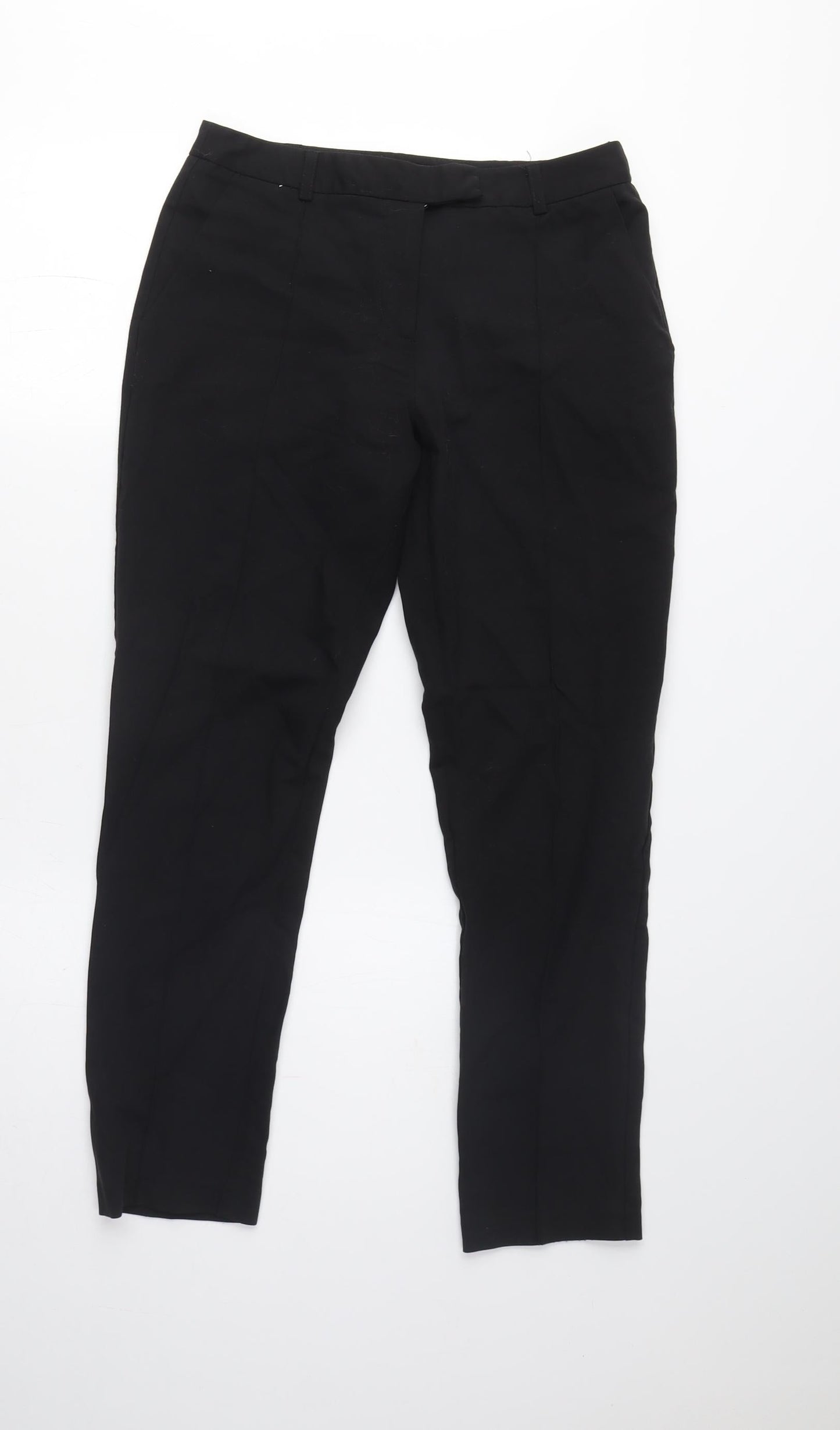 Womens UK Size 8 Topshop Regular Fit Straight Black Trousers