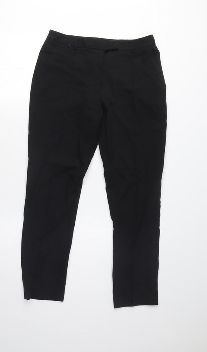 Womens UK Size 8 Topshop Regular Fit Straight Black Trousers