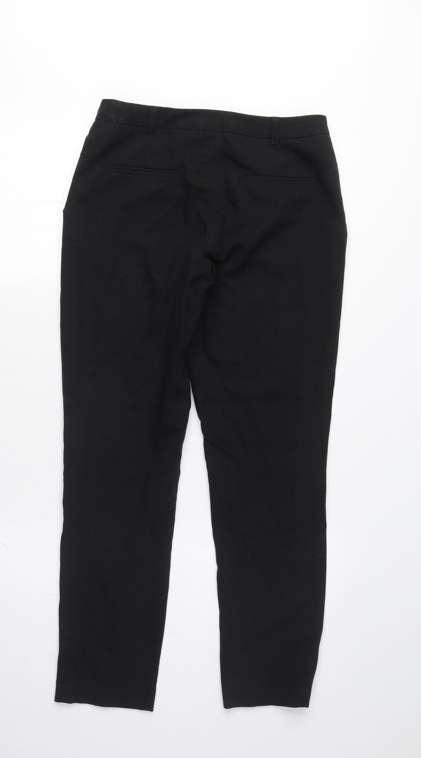 Womens UK Size 8 Topshop Regular Fit Straight Black Trousers