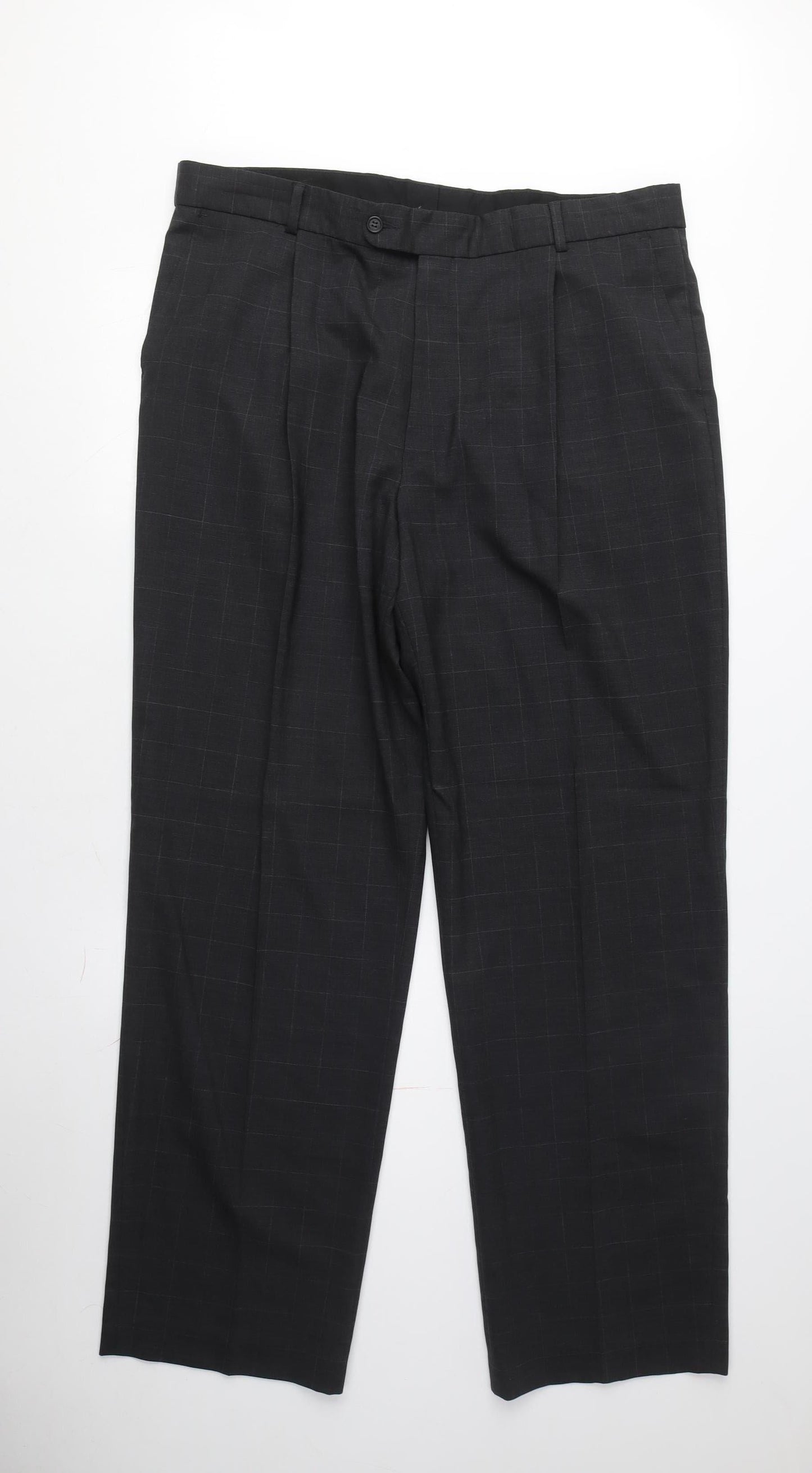 Armando Men's Black Check Dress Pants, Size M