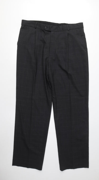 Armando Men's Black Check Dress Pants, Size M