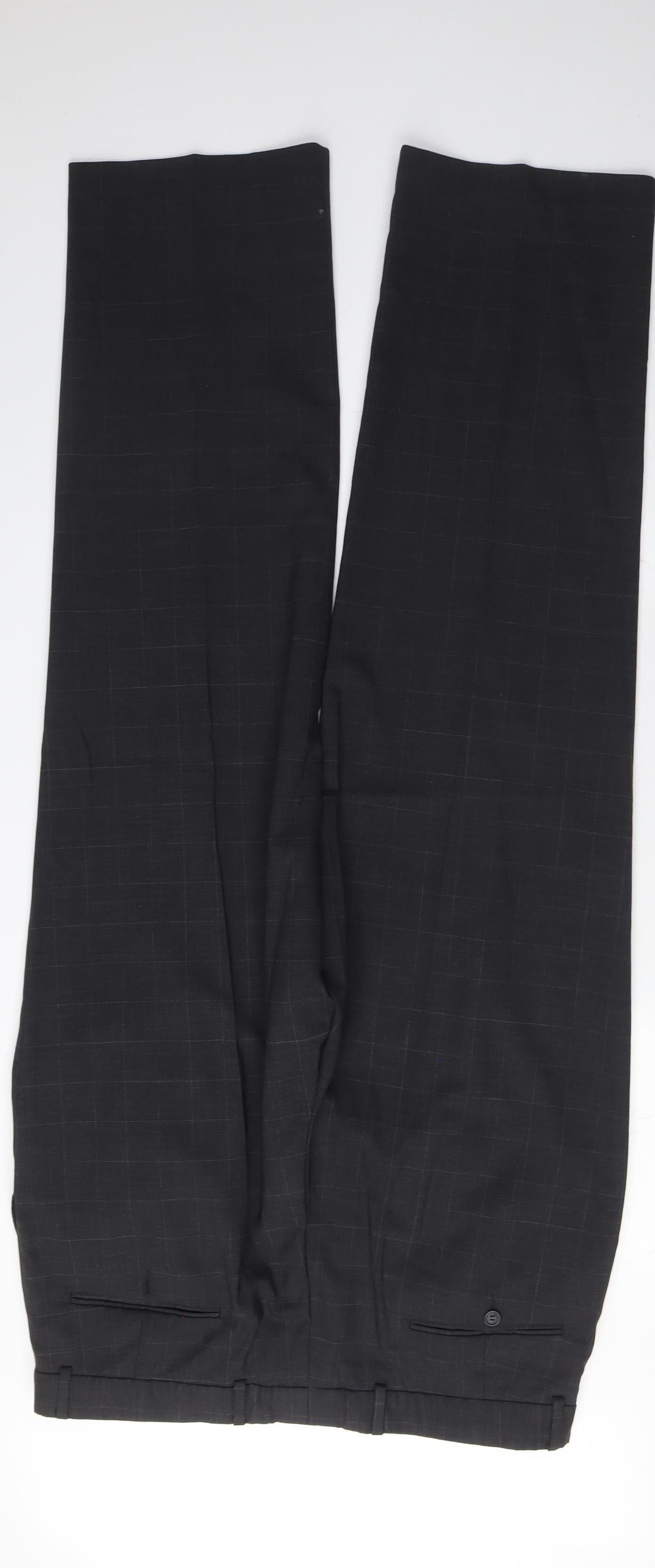 Armando Men's Black Check Dress Pants, Size M