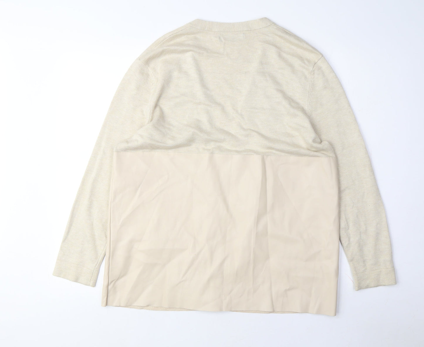 Womens UK Size S Zara Beige Cardigan Jumper