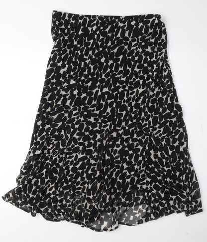 Marks and Spencer Women's Black Animal Print A-Line Skirt