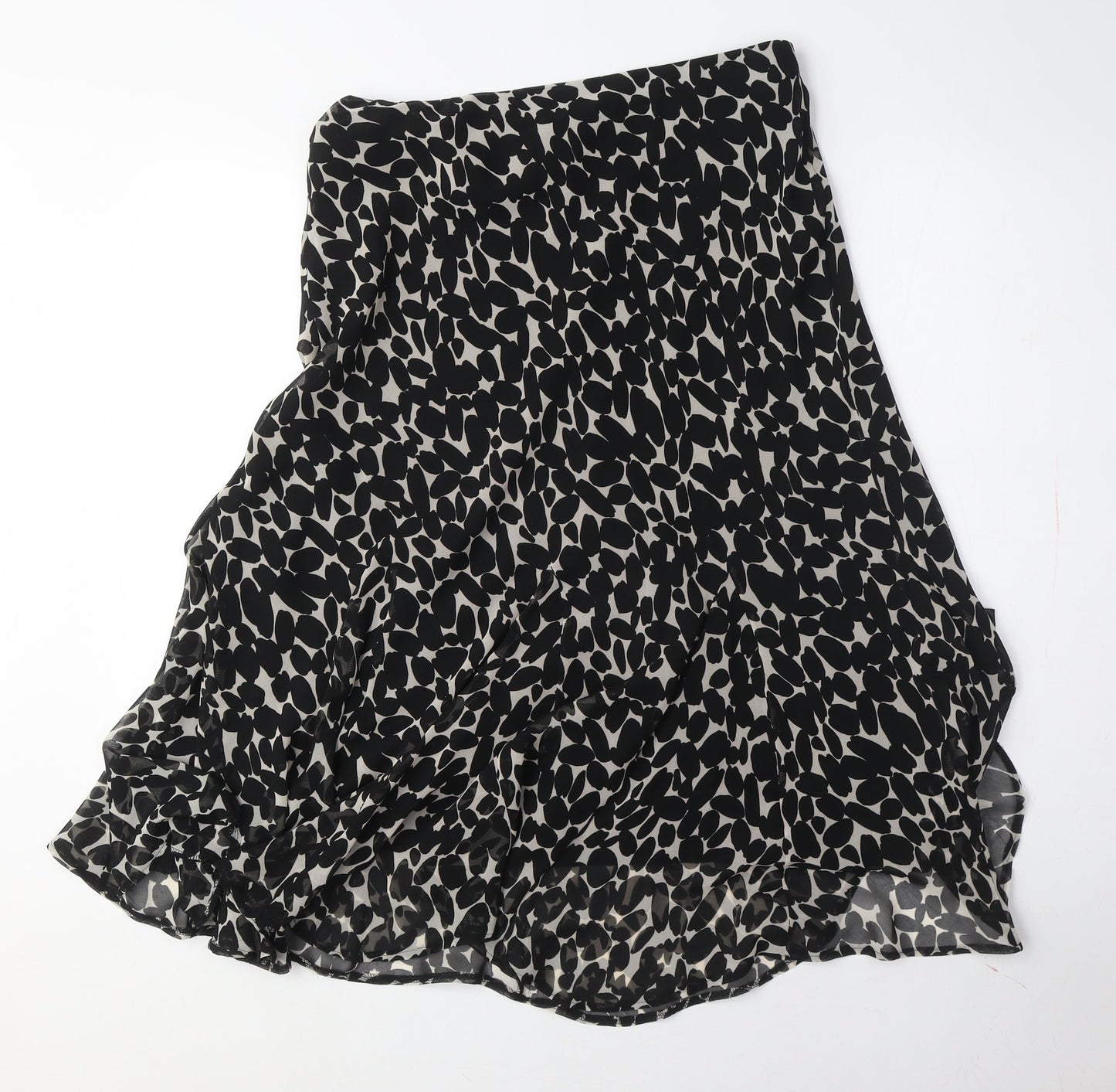 Marks and Spencer Women's Black Animal Print A-Line Skirt
