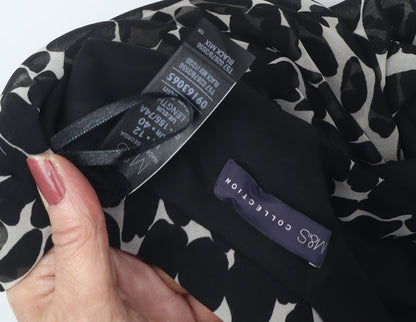 Marks and Spencer Women's Black Animal Print A-Line Skirt