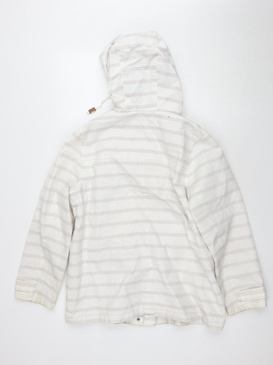 Dash Women's Ivory Striped Hooded Jacket Size 12