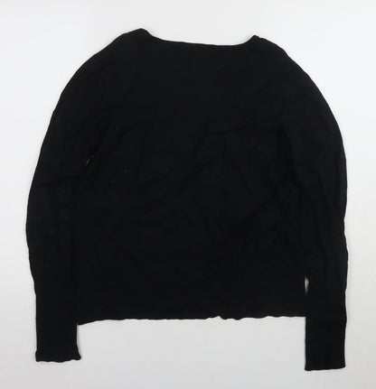 Marks and Spencer Women's Black V-Neck Blouse, Size L