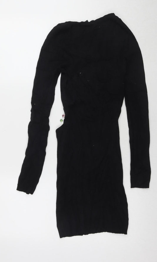 As You Women's Black Long Sleeve Beaded Dress Size 8