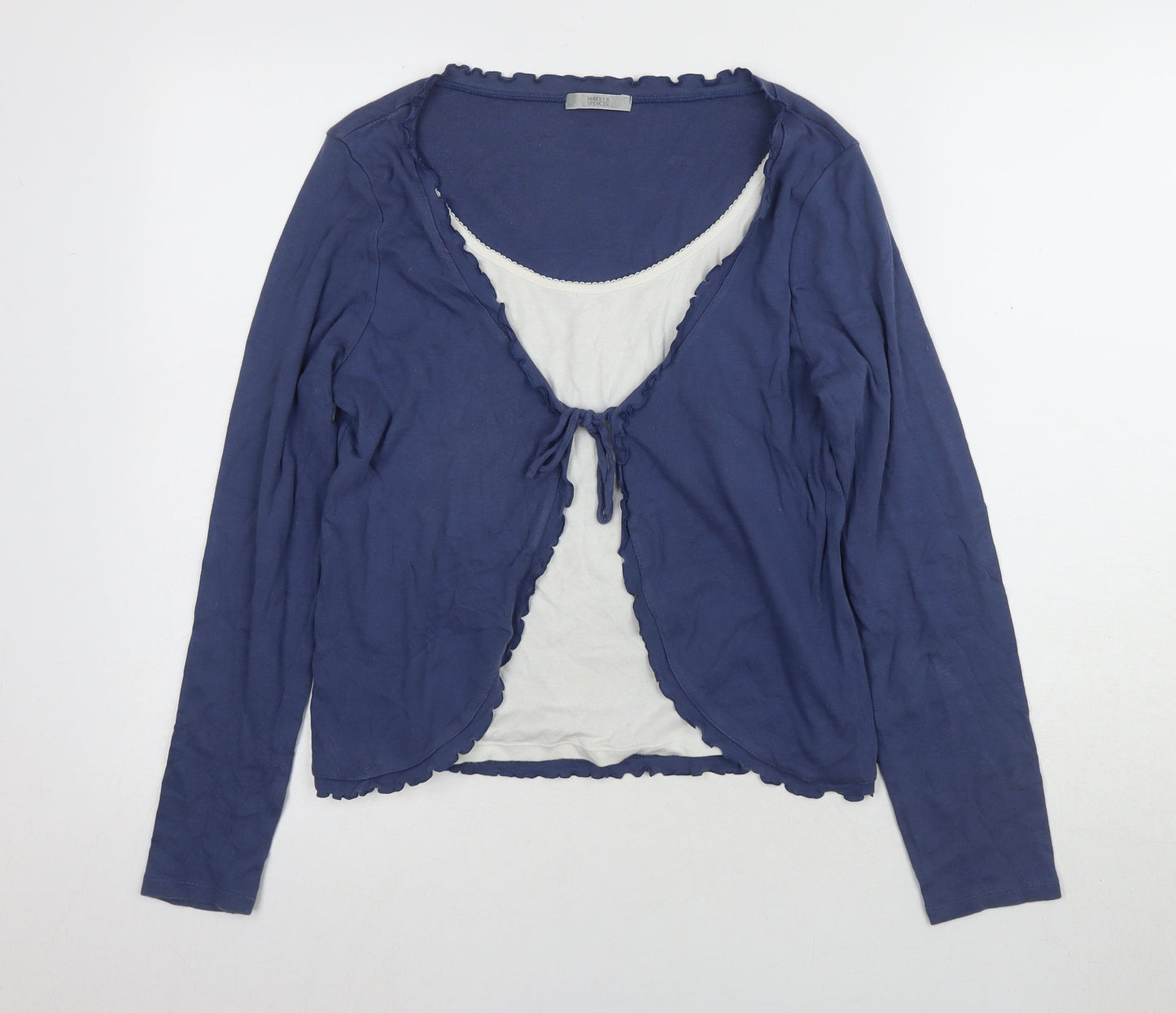 Womens UK Size 14 Marks and Spencer Blue Basic Blouse
