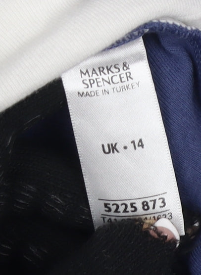 Womens UK Size 14 Marks and Spencer Blue Basic Blouse