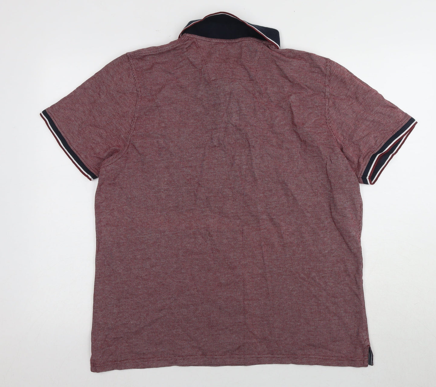 Maine Men's Red Polo Shirt Size L Cotton Casual