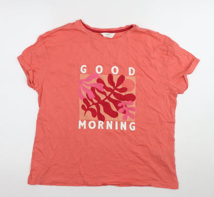 Marks & Spencer Women's Red M Graphic Cotton Nightwear Top