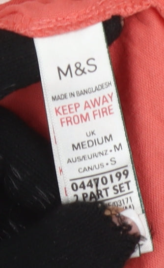 Marks & Spencer Women's Red M Graphic Cotton Nightwear Top
