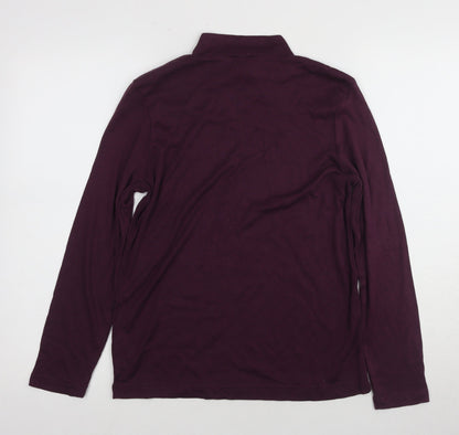 Damart Women Purple Long Sleeve Mock Neck Top Size M