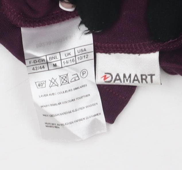 Damart Women Purple Long Sleeve Mock Neck Top Size M