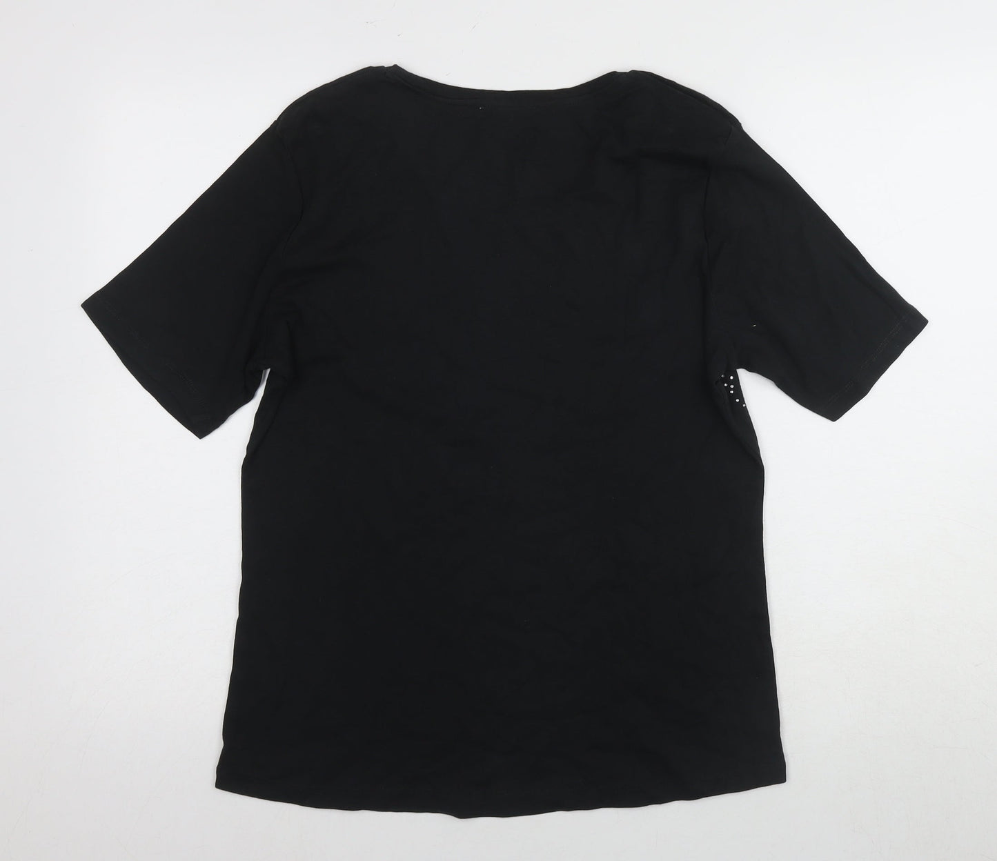 Adagio Black Rhinestone Women's T-Shirt Size 14