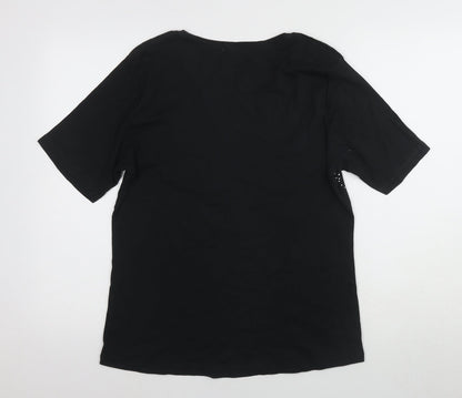Adagio Black Rhinestone Women's T-Shirt Size 14