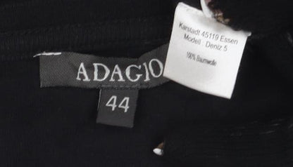 Adagio Black Rhinestone Women's T-Shirt Size 14