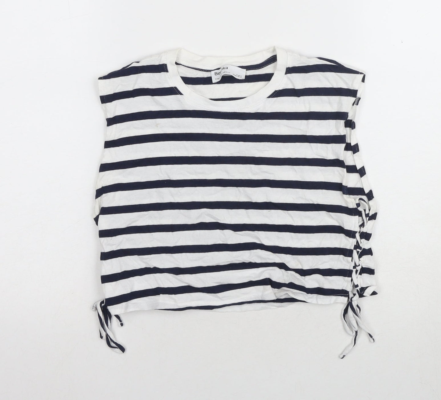 Unisex Adults UK Size 8 Bershka White  T-Shirt