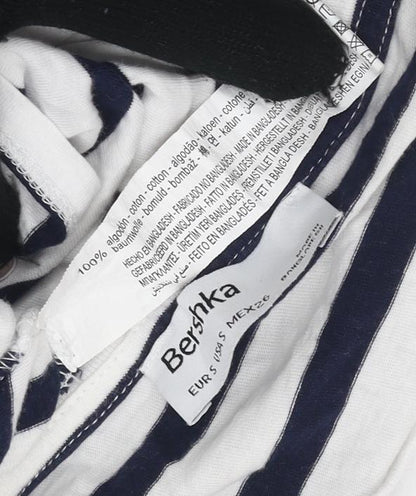 Unisex Adults UK Size 8 Bershka White  T-Shirt